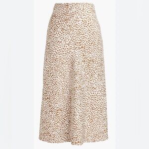 J. Crew Brown and White A-Line Skirt